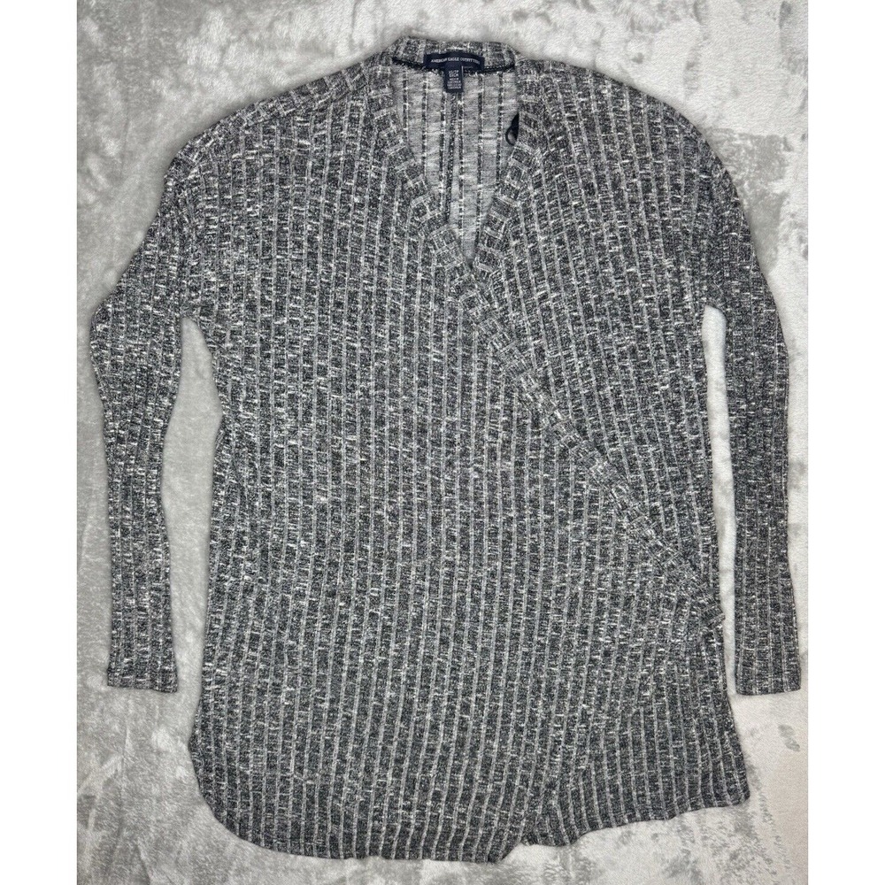 American Eagle Outfitters Open Front Drape Cardigan XS Gray‎ Viscose Polyester